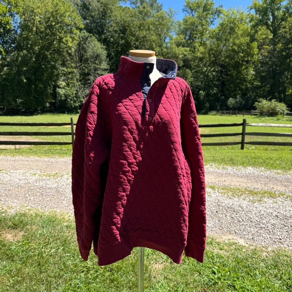Orvis Burgundy Quilted Pullover